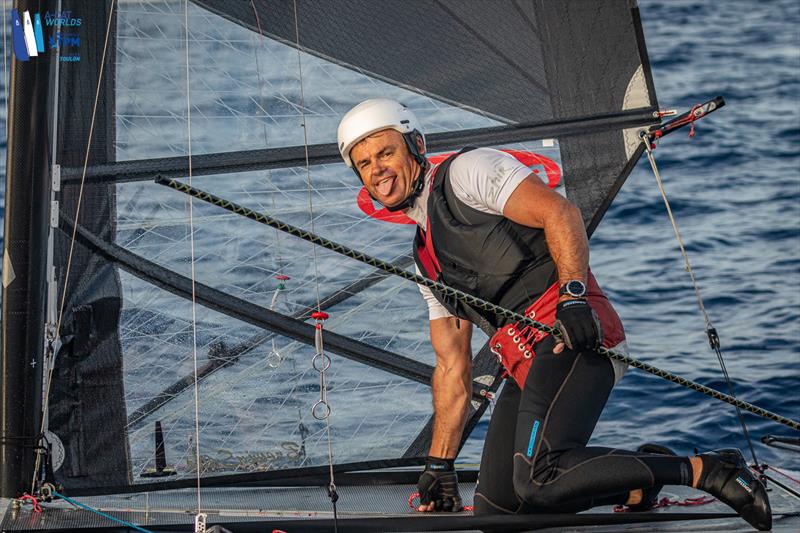 A-Cat Worlds at Toulon, France Day 3 - A bullet for Bundy in the last race sees him a point behind the leaders photo copyright Gordon Upton / www.guppypix.com taken at Yacht Club de Toulon and featuring the A Class Catamaran class