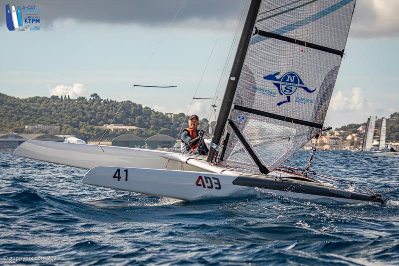 A-Cat Worlds at Toulon, France Day 6 - Gustave Doreste ESP was a worthy runner up in the Classic fleet - photo © Gordon Upton / www.guppypix.com