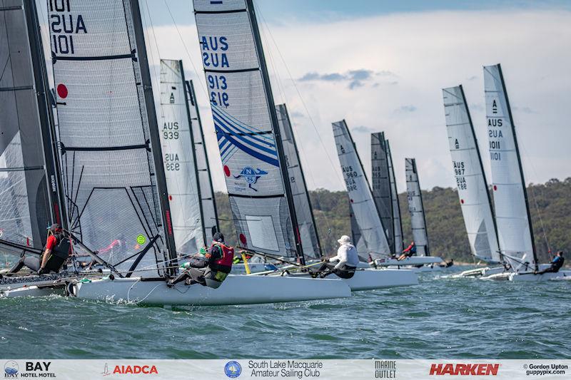 Australian A-Cat Nationals on Lake Macquarie Day 3 - Classic Fleet are go!  Champaign sailing conditions today - photo © Gordon Upton / www.guppypix.com