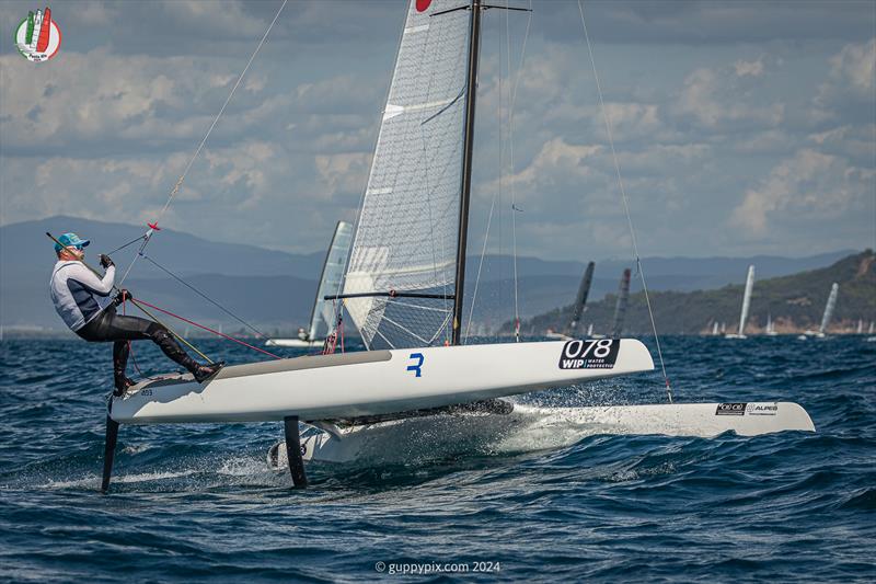 Jacek Noetzel, former multiple POL Champion, recently swapped to the Classic and is proving a hard guy to beat photo copyright Gordon Upton / www.guppypix.com taken at  and featuring the A Class Catamaran class