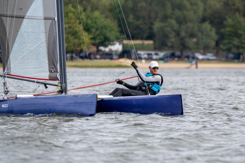 Canberra Yacht Club general manager Steve Hart racing on Lake Burley Griffin - Australian Masters Games - photo © Canberra Yacht Club