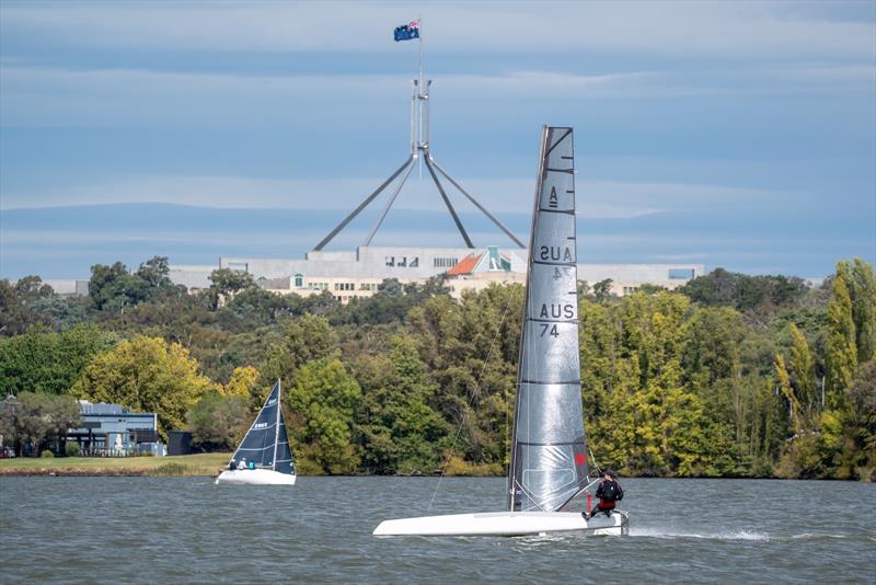 Racing on Lake Burley Griffin in front of Parliament House - Australian Masters Games - photo © Canberra Yacht Club