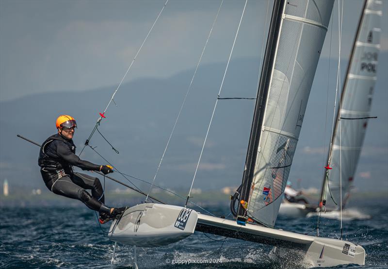 Multiple Classic Champion, and Olympic medallist Andrew Landenberger, AUS 308, will be the one they are all needing to beat - this year he is on the latest Scheurer G8 Classic in its first outing in a major competition photo copyright Gordon Upton / www.guppypix.com taken at Milford Cruising Club and featuring the A Class Catamaran class