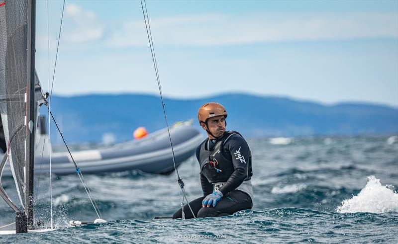 US sailor Ravi Parent USA 76 was the 2022 champion and F-18 Champion in the same year and is the reigning US Champ, however, he has had mixed championships recently, with good races, mixed with breakages, he'll be hoping all hangs together photo copyright Gordon Upton / www.guppypix.com taken at Milford Cruising Club and featuring the A Class Catamaran class