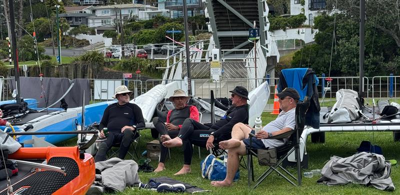 Debriefing - Day 1 - 2025 Predictwind A-Class World Championships - November 11, 2025 - Milford NZ - photo © Richard Gladwell - Sail-World.com/nz