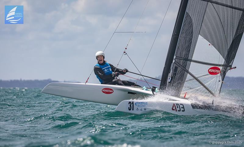 Carolijn Brouwer (NED) - Day 4 - 2025 Predictwind A-Class World Championships - November 14, 2025 - Milford NZ photo copyright Gordon Upton / www.guppypix.com taken at Milford Cruising Club and featuring the A Class Catamaran class