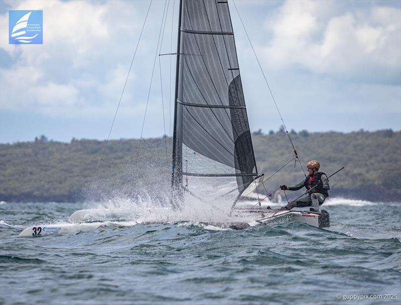 Steve Brewin (AUS) - Day 4 - 2025 Predictwind A-Class World Championships - November 14, 2025 - Milford NZ - photo © Gordon Upton / www.guppypix.com