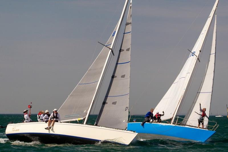 Serious Yahoo and Le Cascadeur fight it out - Port Phillip Women's Championship Series 2019 photo copyright Bruno Cocozza taken at Royal Yacht Club of Victoria and featuring the Adams 10 class