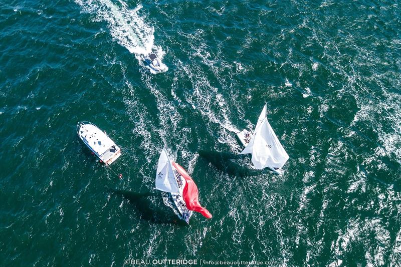 Close finish 2021 Adams 10 National Championships photo copyright Beau Outteridge taken at Lake Macquarie Yacht Club and featuring the Adams 10 class
