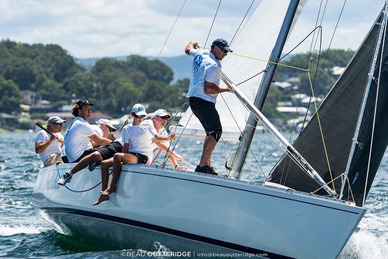 Tom and Belinda Braidwood's Backchat 2nd - 2021 Adams 10 National Championships photo copyright Beau Outteridge taken at Lake Macquarie Yacht Club and featuring the Adams 10 class