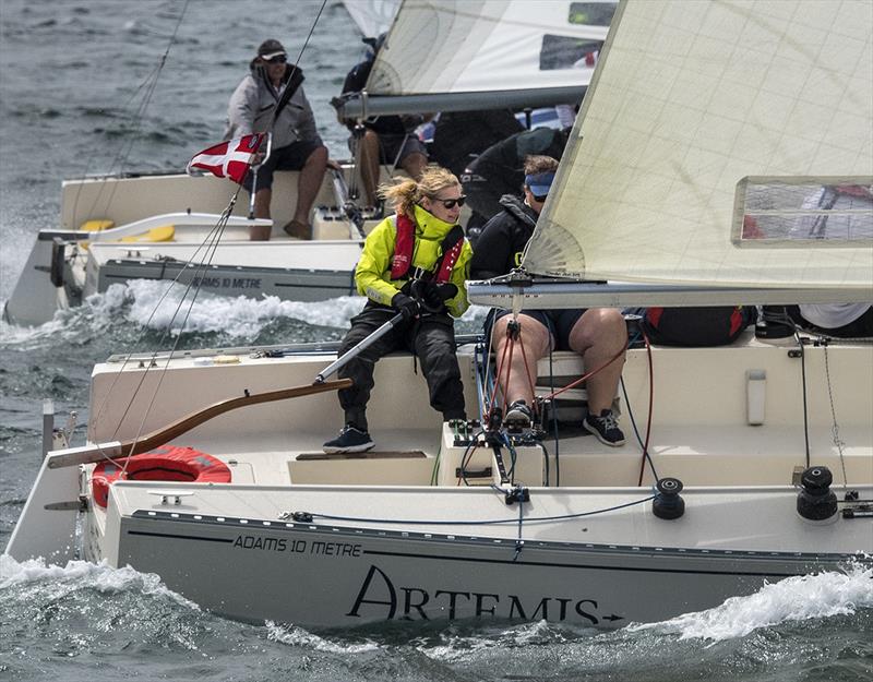 Tracy Richardson at the helm of Artemis - photo © Marg Fraser-Martin