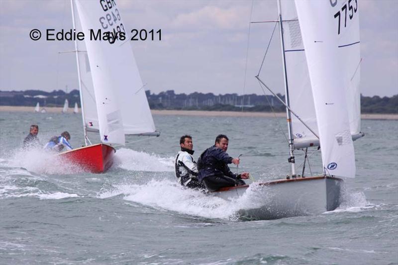 Albacores and Fireflys at Hamble photo copyright Eddie Mays taken at Hamble River Sailing Club and featuring the Albacore class