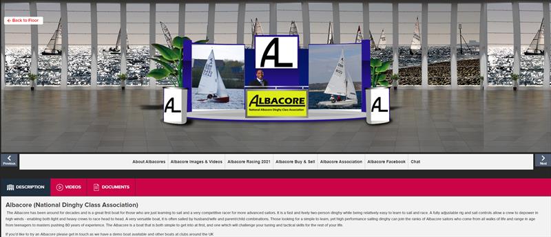 Albacore stand at the virtual RYA Dinghy Show 2021 photo copyright vFairs taken at RYA Dinghy Show and featuring the Albacore class