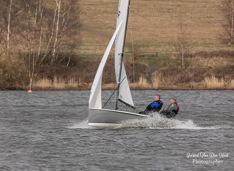 Albacore sailing at Leigh & Lowton Sailing Club photo copyright Gerard Van Den Hoek taken at Leigh & Lowton Sailing Club and featuring the Albacore class