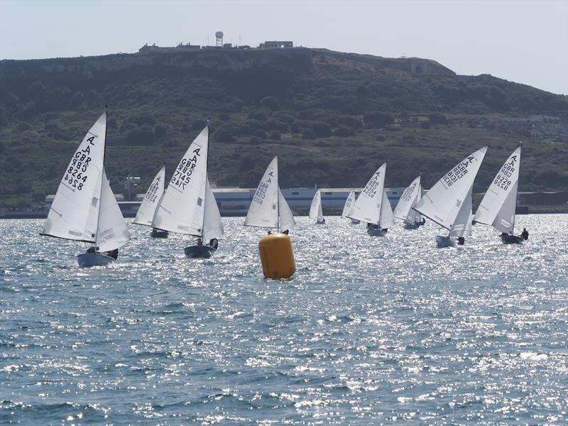 Close racing during the 2025 Noble Marine Albacore Nationals at the WPNSA photo copyright David Beer taken at Weymouth & Portland National Sailing Academy and featuring the Albacore class