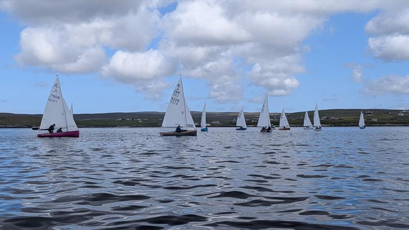 Light winds during the Albacore Scottish and European Championships at the Shetland Islands photo copyright Gilbert Williamson plus Albacore supporters taken at South Yell Boating Club and featuring the Albacore class