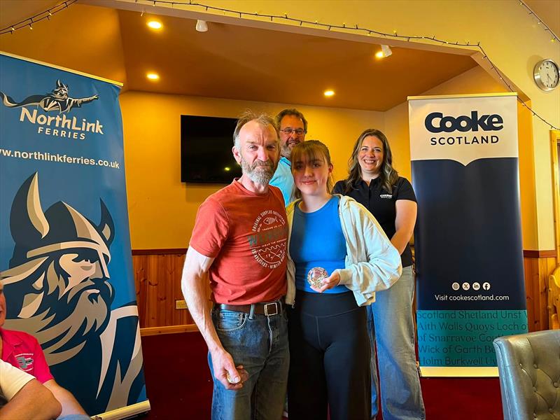 2nd overall, Brydeen and Ruby Leask - Albacore Scottish and European Championships at the Shetland Islands photo copyright Gilbert Williamson plus Albacore supporters taken at South Yell Boating Club and featuring the Albacore class