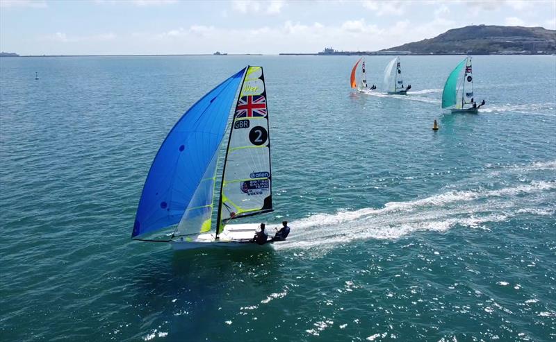 49er sailors Chris and Rhos training in Weymouth photo copyright Dylan Fletcher taken at Weymouth & Portland Sailing Academy and featuring the  class