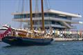 The replica of the legendary `America`,  visits Port America's Cup Valencia - `The Foredeck` was built especially for the 2007 America's Cup © ACM 2007 /Guido Trombetta