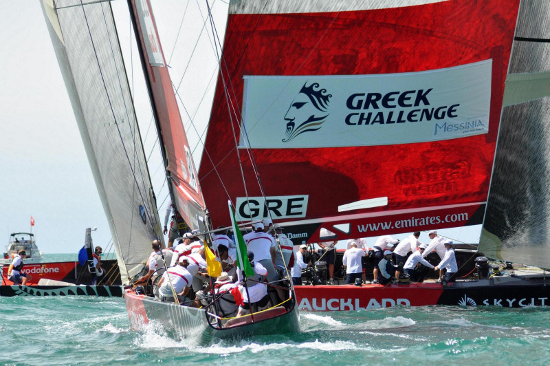 Luna Rossa beat Greek Challenge on day four of the Louis Vuitton Pacific Series photo copyright Pierre Orphanidis / Greek Challenge taken at  and featuring the ACC class