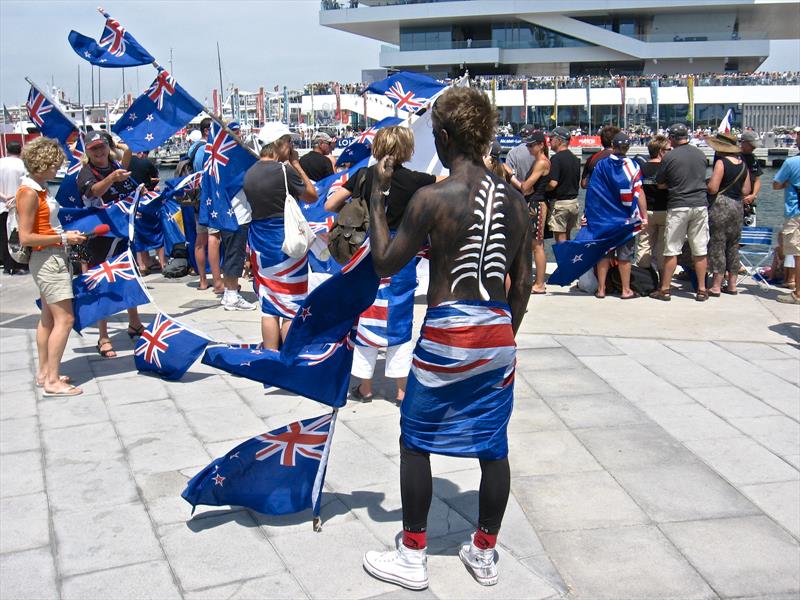 Emirates Team New Zealand supporters - 2007 America's Cup, Valencia, Spain - photo © Todd Niall