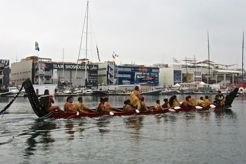 Maori waka paddles in the Darcena - 2007 America's Cup, Valencia, Spain - photo © Todd Niall