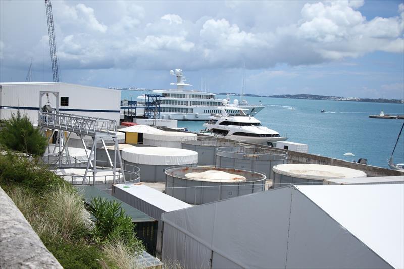Tank farm in Bermuda with much smaller and fewer tanks than Auckland. Many of the tanks and other items appeared to be derelict.  - photo © Richard Gladwell
