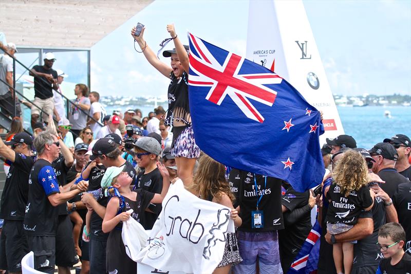 Jubilation and relief from the families - 35th America's Cup, June 26, 2017, Bermuda - photo © Richard Gladwell