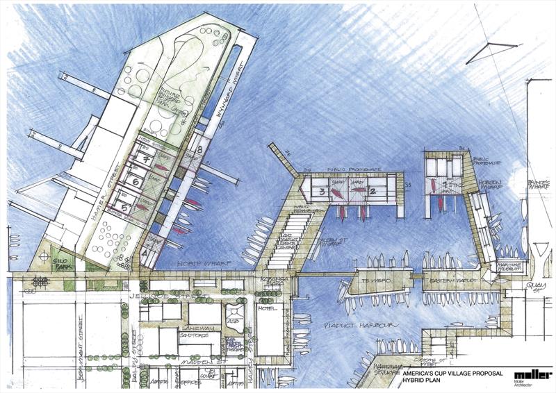 Auckland Council and MBIE's Hybrid Plan for AC36 - incraesing the number of bases on Wynyard Point from three to five. - photo © Auckland Council/MBIE