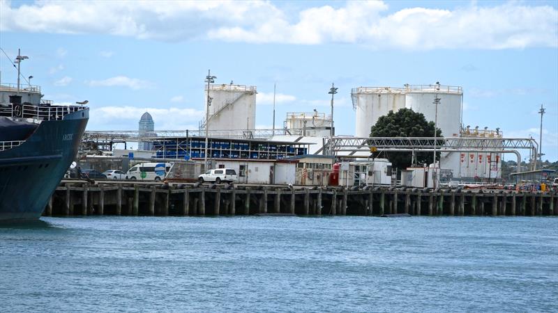 The fuel and hazardous substanaces  facility on Wynyard Point which is proposed to be kept operational during the 36th America's Cup and which will house three Challenger bases - photo © Richard Gladwell