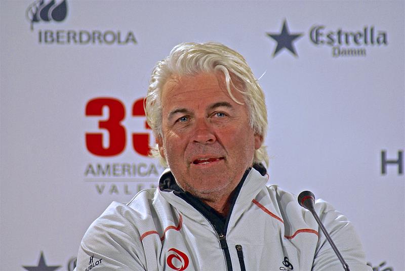 Brad Butterworth at the Media Conference following the loss of the America's Cup in 2010 - photo © Richard Gladwell