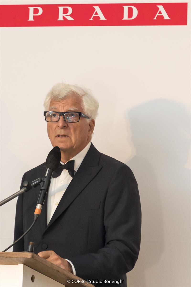 Hall of Fame Induction - Patrizio Bertelli, CEO Prada Group - America's Cup Hall of Fame Induction, Royal Yacht Squadron, Cowes IOW, August 31, 2018 photo copyright Carlo Borlenghi taken at Royal Yacht Squadron and featuring the ACC class
