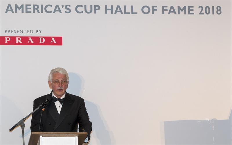 Hall of Fame Induction John Marshall - America's Cup Hall of Fame Induction, Royal Yacht Squadron, Cowes IOW, August 31, 2018 photo copyright Carlo Borlenghi taken at Royal Yacht Squadron and featuring the ACC class