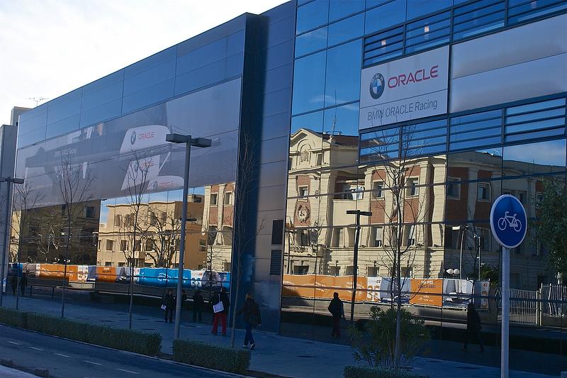 BMW Oracle Racing's base in Valencia made extensive use of reflective glass which is proposed to be banned in New Zealand  - photo © Richard Gladwell