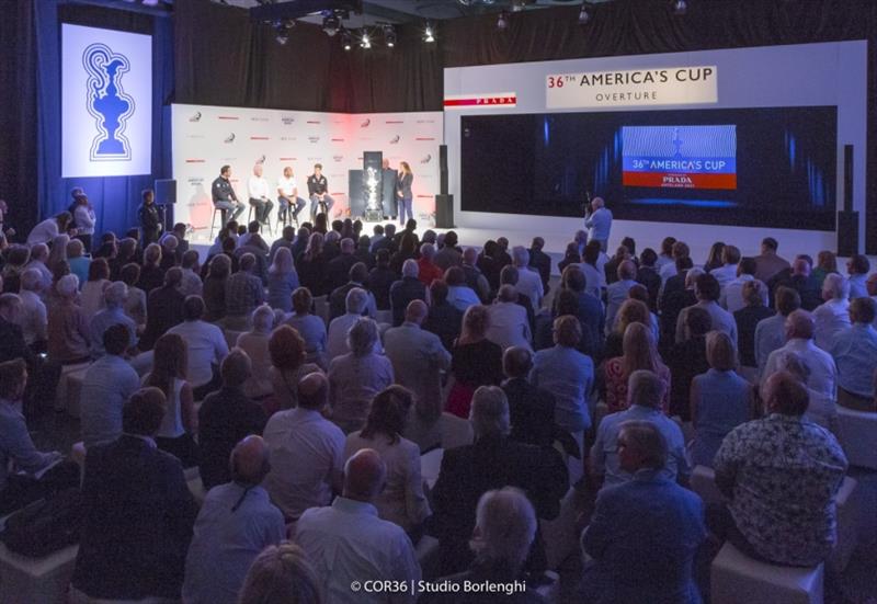 The America's Cup with the new Prada case. Sir Ben Ainslie, skipper INEOS Team UK Terry Hutchinson, skipper American Magic Max Sirena, skipper Luna Rossa Peter Burling, Helmsman Emirates Team New Zealand - photo © Carlo Borlenghi