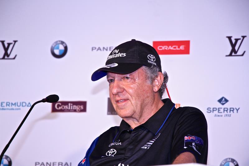 Emirates Team New Zealand Principal Matteo de Nora in a reflective mood at the America's Cup Winner's Media Conference - Bermuda June 26, 2017 photo copyright Richard Gladwell taken at  and featuring the ACC class