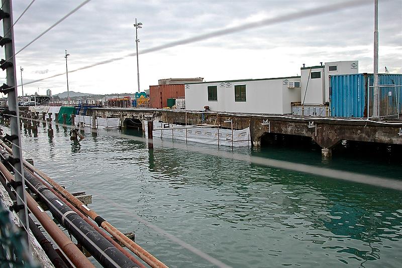 Wave breaks will be fitted under most waves to reduce water movement caused by wakes  and wind - Repairs and Rectification - Wynyard Wharf - Auckland - October 25, 2018 photo copyright Richard Gladwell taken at Royal New Zealand Yacht Squadron and featuring the ACC class