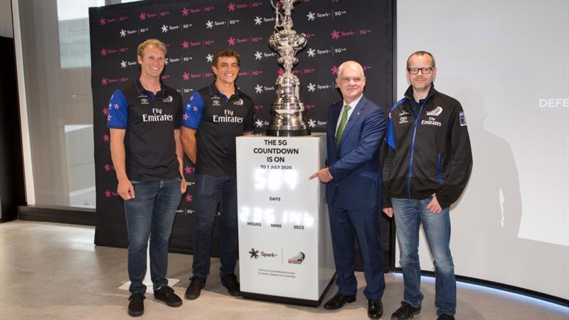 Spark NZ starts the 5G clock for the start of ETNZ's and the America's Cup program in July 2020 photo copyright Nicola Topping taken at Royal New Zealand Yacht Squadron and featuring the ACC class