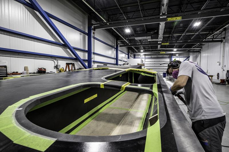  `The Mule` American Magic's surrogate boat under construction - photo © Amory Ross