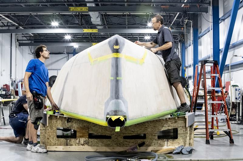 Bow sections - AM38 under construction, Bristol photo copyright Amory Ross taken at New York Yacht Club and featuring the ACC class