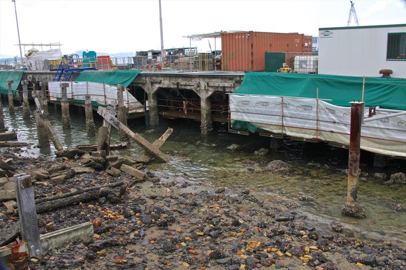 Remediation under way - Wynyard Wharf- America's Cup bases - January 30, 2019 - photo © Richard Gladwell