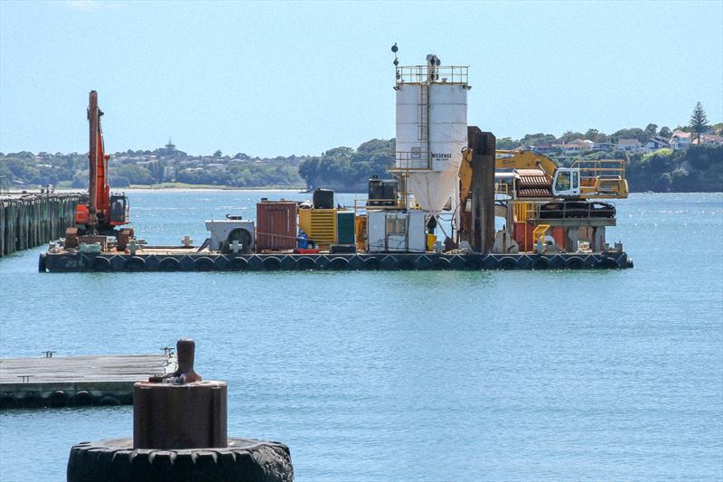 Am Cup Base - Concrete pile driving -America's Cup Bases, Auckland, March 8, 2019 - photo © Richard Gladwell