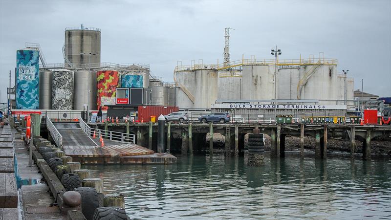 All bases in this image will be removed for phase 2 of the development on Wynyard Point - America's Cup base development - Wynyard Edge Alliance - Update March 28, 2019  photo copyright Richard Gladwell taken at Royal New Zealand Yacht Squadron and featuring the ACC class