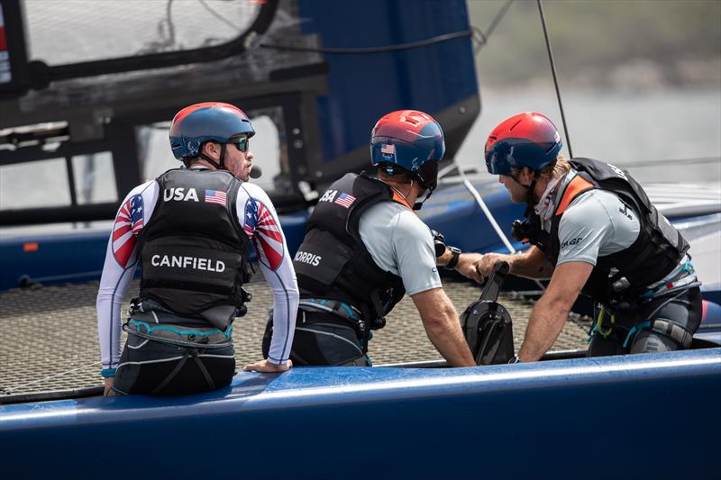 Stars and Stripes Team USA's Taylor Canfield  jumped aboard SailGP Team USA in the Sydney round of SailGP - photo © Matt Knighton for SailGP