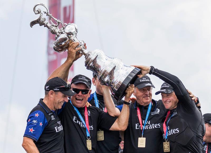 Kevin Shoebridge, Grant Dalton, Peter Burling, Matteo di Nora and Glenn Ashby - 2017 America's Cup Bermuda - photo © Emirates Team NZ