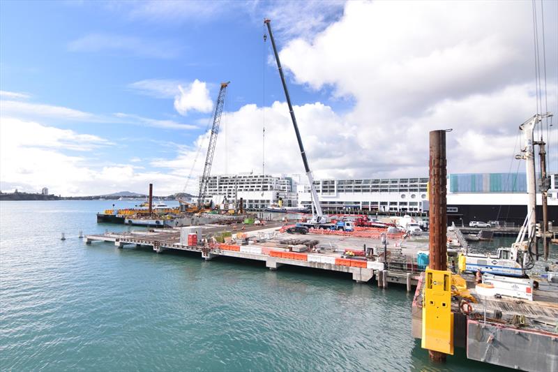 Hobson Wharf extension - July 9, 2019 - site for the Luna Rossa Prada Pirelli base photo copyright Wynyard Edge Alliance taken at Royal New Zealand Yacht Squadron and featuring the ACC class