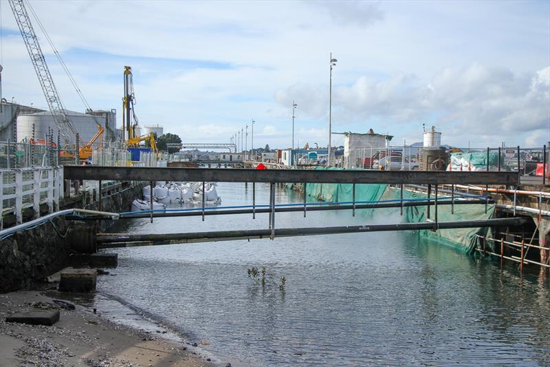 A bridging platform will be be constructed to allow access onto the launch area on Wynyard Wharf - America's Cup Base development - Auckland - Wynyard Edge Alliance - July 25, 2019 photo copyright Richard Gladwell, Sail World NZ taken at Royal New Zealand Yacht Squadron and featuring the ACC class