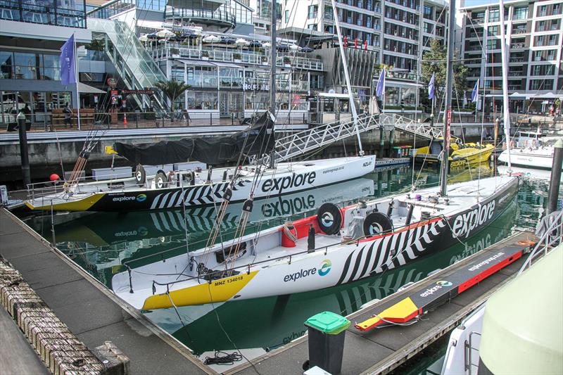 Emirates Team New Zealand's America's Cup winner from 2000 (foreground) is still sailing several times daily in her new role as a charter boat and is moored  in the America's Cup Village - photo © Richard Gladwell