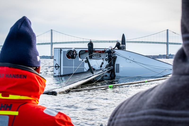 The Mule capsized - yet to be seen in the AC75's photo copyright Amory Ross taken at New York Yacht Club and featuring the ACC class