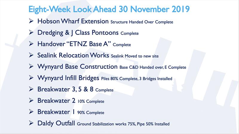November 2019 worklist - America's Cup base construction update - October 2019 - photo © Wynyard Edge Alliance